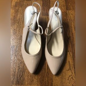 Nine West Slingback Pointed Toe Black Patent Leather Pump Size 12M